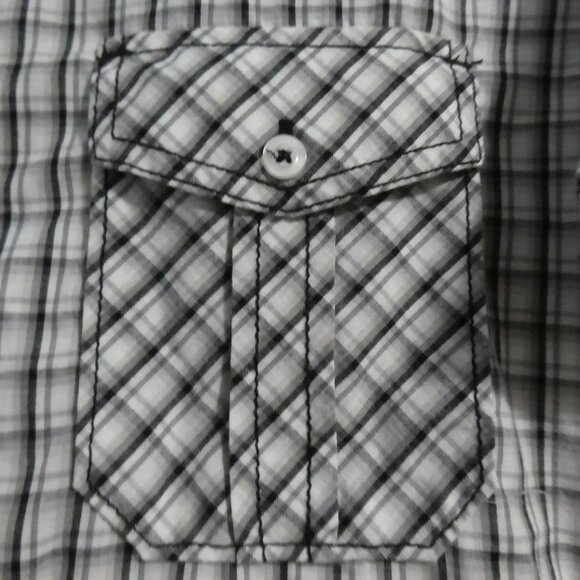 MICHAEL BRANDON | medium | Checkered Casual Button-Up Short Sleeve Shirt - Picture 5 of 16